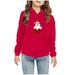 Honeeladyy Kids Fleece Sweatshirts Soft Christmas Print Warm Pullover Shirt Long Sleeve Crew Neck Hooded Sweatshirts for Boys and Girls #Pd-Christmas Gift