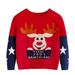 ASFGIMUJ Boys Sweater Boys Girls Christmas Cartoon Star Snowfakle Deer Prints Sweater Long Sleeve Warm Knitted Pullover Knitwear Xmas Outwear Knit Sweater Red 4 Years-5 Years