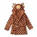 TMOYZQ 2-8Y Toddler Baby Girls Boys Christmas Bathrobe with Belt Long Sleeve Flannel Hooded Kimono Robes Kids Soft Plush Bathrobe Nightgown Cover-ups Baby Shower Gift