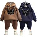 Godderr Baby Girl Winter Sweatsuit Outfits Set 2PCS Solid Casual Fleece Workout Clothes Toddler Boy Winter Pullover Sweatsuit Outfits