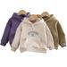 Esaierr Toddler Boys Hooded Sweatshirts Baby Long Sleeve Sweatshirts Shirt Pullover Crewneck Padded Casual Tops for 1-5Y