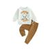 Huakaishijie Baby Boys Halloween Outfits Ghost Print Sweatshirt and Elastic Pants