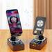 Cell Phone Stand with Wireless Bluetooth Speaker Adjustable HD Surround Sound Cell Phone Speaker Anti-Slip Phone Holder for Desk