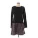 Isle By Melis Kozan Casual Dress - DropWaist Crew Neck Long sleeves: Black Color Block Dresses - New - Women's Size Medium