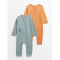 Novelty Pocket Zip-Through Sleepsuits 2 Pack 12-18 months