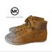 Michael Kors Shoes | Michael Kors Boehmer Hi Top Antique Gold Metallic Leather Stud Sneakers 9 | Color: Black/Gold/Red/Silver | Size: 9