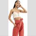 Free People Pants & Jumpsuits | Free People Fp One Viola Pants Cropped High Rise Front Tie Red Orange | Color: Red | Size: 0