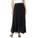 Plus Size Women's Ultrasmooth® Fabric Lace Maxi Skirt by Roaman's in Black (Size 34/36)