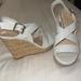 Jessica Simpson Shoes | Jessica Simpson White Straw Wedge Heels Size 8.5 | Color: White | Size: 8.5