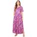 Plus Size Women's Scoopneck Maxi Dress by Catherines in Prism Pink Bias Tie Dye (Size 3X)