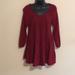 Anthropologie Tops | Knitted & Knitted Tiered Sweater Tunic Dress Long Sleeve Midi Size M | Color: Red | Size: M