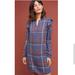 Anthropologie Dresses | Anthropologie Cloth & Stone Ruffled Plaid Shirt Dress Size Small Blue | Color: Blue/Red | Size: S