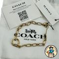 Coach Jewelry | Coach Signature Link Line Gold Tone Brass Metal Logo Bracelet | Color: Gold | Size: Os