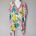 Anthropologie Swim | Anthropologie Women's Z&L Hibiscus Floral Cover-Up Pom-Pom Bohemian Kaftan Dress | Color: Green/Pink | Size: One Size