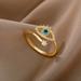 Urban Outfitters Jewelry | Lucky Evil Eye Adjustable Gold Ring | Color: Blue/Gold | Size: Os