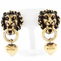 Gucci Jewelry | Gucci Lion Head Heart Earrings Gold Plated | Color: Gold | Size: Os