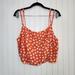 Anthropologie Tops | Anthropologie Floral Print Double Strap Crop Top Size Xl | Color: Orange/White | Size: Xl