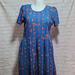 Lularoe Dresses | Lularoe Amelia Dress | Color: Blue/Red | Size: 2x