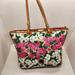 Dooney & Bourke Bags | Dooney & Bourke Fuchsia Leisure Tote Bag Xl Women Shoulder Floral Canvas Leather | Color: Pink/White | Size: Xl