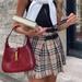 Burberry Skirts | Burberry Green And Brown Nova Check Pleated Plaid Skirt | Color: Brown/Green | Size: 8