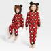 Disney Pajamas | Disney 100 Mickey Mouse Matching Family Hooded Union One Piece Suit, Small | Color: Black/Red | Size: Small