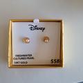 Disney Jewelry | Disney Little Mermaid Freshwater Cultured Pearl 10kt Gold Earrings | Color: Gold | Size: Os