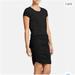 Athleta Dresses | Athleta Black Topanga Ruched Short Sleeve V-Neck Knit Dress Size Medium | Color: Black | Size: M