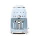 Smeg DCF02PBEU Overflow Coffee Maker with a Power of 1050 W DCF02PBEU-pastel Blue, Plastic, Black