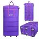 Expandable Extra Large Duffel Bag Foldable Luggage Bag with Wheels Waterproof Lightweight Suitcases without Telescoping, purple, Causal