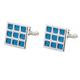 French Shirt Cufflinks Gown Cuffs Electroplated Blue Plaid Cuff Buckle