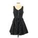Express Cocktail Dress - A-Line: Black Brocade Dresses - Women's Size 6