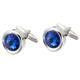Round Blue Crystal Cufflinks Male French Shirt Sleeve Nail Copper Cuff