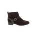 Essex Lane Ankle Boots: Burgundy Solid Shoes - Women's Size 9 - Almond Toe