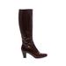 Salvatore Ferragamo Boots: Brown Solid Shoes - Women's Size 7 1/2 - Almond Toe