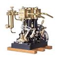 SRYC Retro Steam Engine Model Kit, Two Cylinder Back and Hour Steam Engine Support Forwards and Backwards for Steam Model Boats Over 80 cm Without Boiler