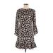 Eliza J Casual Dress - Mini High Neck 3/4 sleeves: Brown Dresses - Women's Size 6