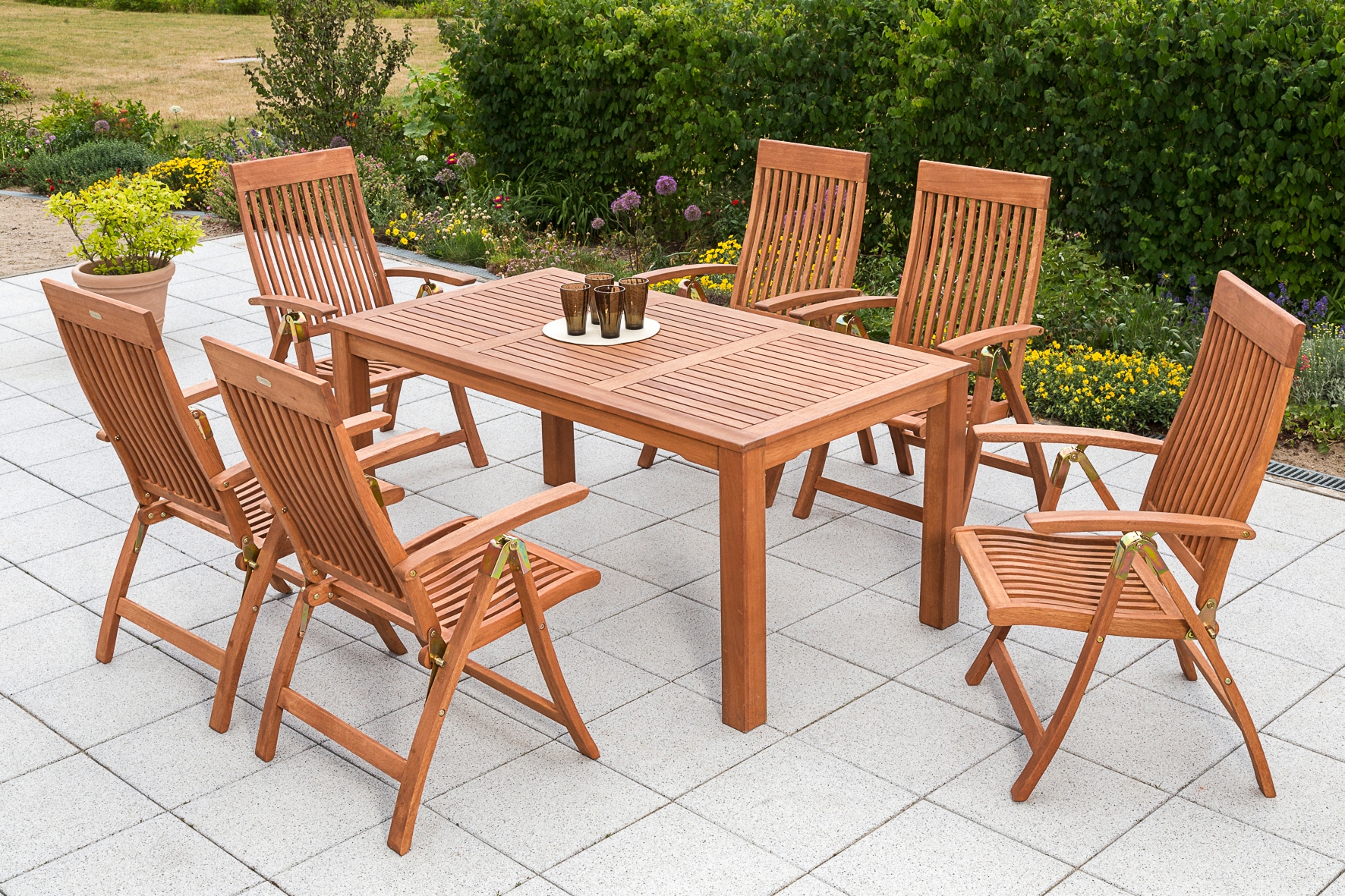 Garten-Essgruppe MERXX "Comodoro", braun (braun,), Sitzmöbel-Sets