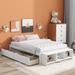 Full Size Stylish Design Platform Bed With Bed-end Storage Case,2 Storage Drawers,Lengthwise Support Slat