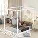 Queen Size Canopy Platform Bed With Support Legs,Versatile Usage