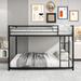 Full Over Full Metal Bunk Bed Frame With Safety Guard Rails,Heavy Duty Space-Saving Design,Easy Assembly Black