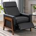 Wood-Framed PU Leather Recliner Chair Adjustable Home Theater Seating with Thick Seat Cushion and Backrest Living Room Recliners