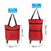 Foldable Shopping Bag with Wheels Portable Collapsible Trolley Bags