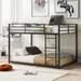 Full Over Full Modern Convenient Design Metal Bunk Bed,Low Bunk Bed With Ladder,Kids Bedroom Set