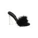 Cape Robbin Heels: Slide Stilleto Cocktail Party Black Print Shoes - Women's Size 7 1/2 - Round Toe