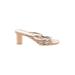 Villa Rouge Heels: Flip-Flop Chunky Heel Boho Chic Ivory Solid Shoes - Women's Size 6 - Open Toe