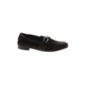 M. Gemi Flats: Slip-on Chunky Heel Casual Black Print Shoes - Women's Size 39 - Almond Toe