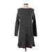 J.Crew Casual Dress - Sweater Dress: Gray Marled Dresses - Women's Size 2X-Small