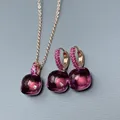 Ensemble de bijoux en cristal de bonbons boucles d'oreilles incrustées gouttes de nudo boucles