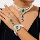 DIEZI-Ensemble de bijoux de luxe collier de perles vintage goutte d'eau perles en pierre