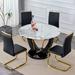 hanada Dining Table Set Round 48" Dining Set Wood/Metal in Brown/White | 30 H x 48 W x 48 D in | Wayfair Hada20236411